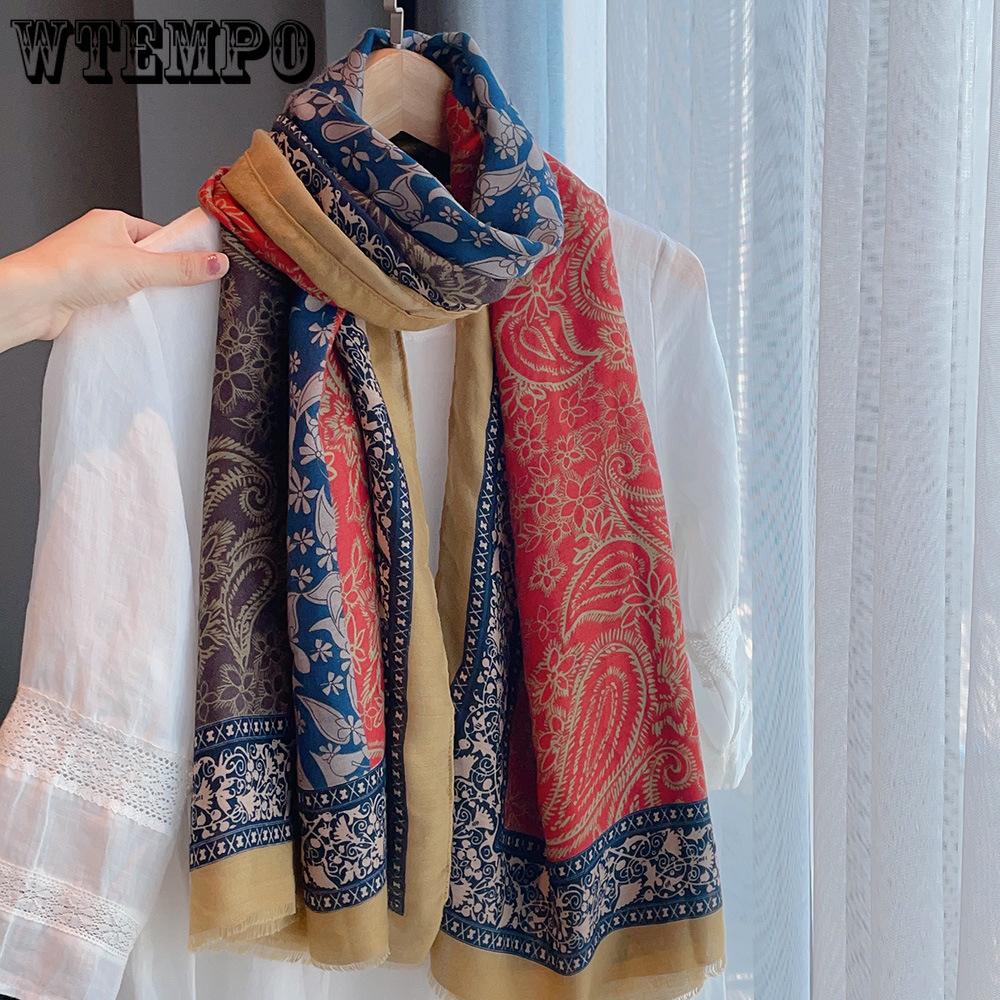 Богемный шарф для женщин, мягкий осенне-зимний теплый платок для путешествий