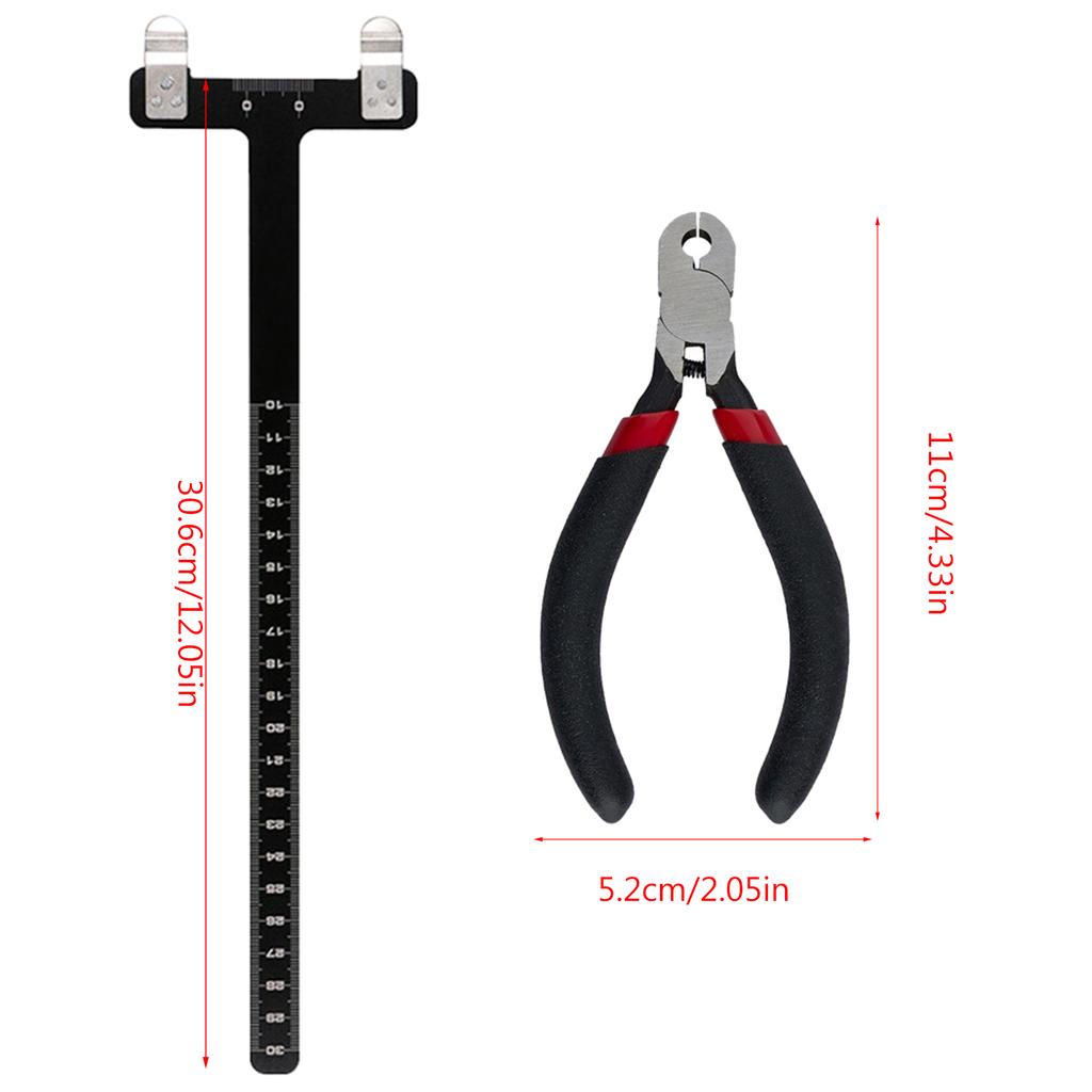 Bow String Nocking Points Set T Square Ruler with Plier Nocking Point Buckles for Recurve Bow Bowstring Accessories