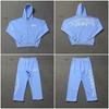 Corteiz Alcatraz Retro Print Hooded Sweatshirt Pants Set Men Loose Fit Streetwear