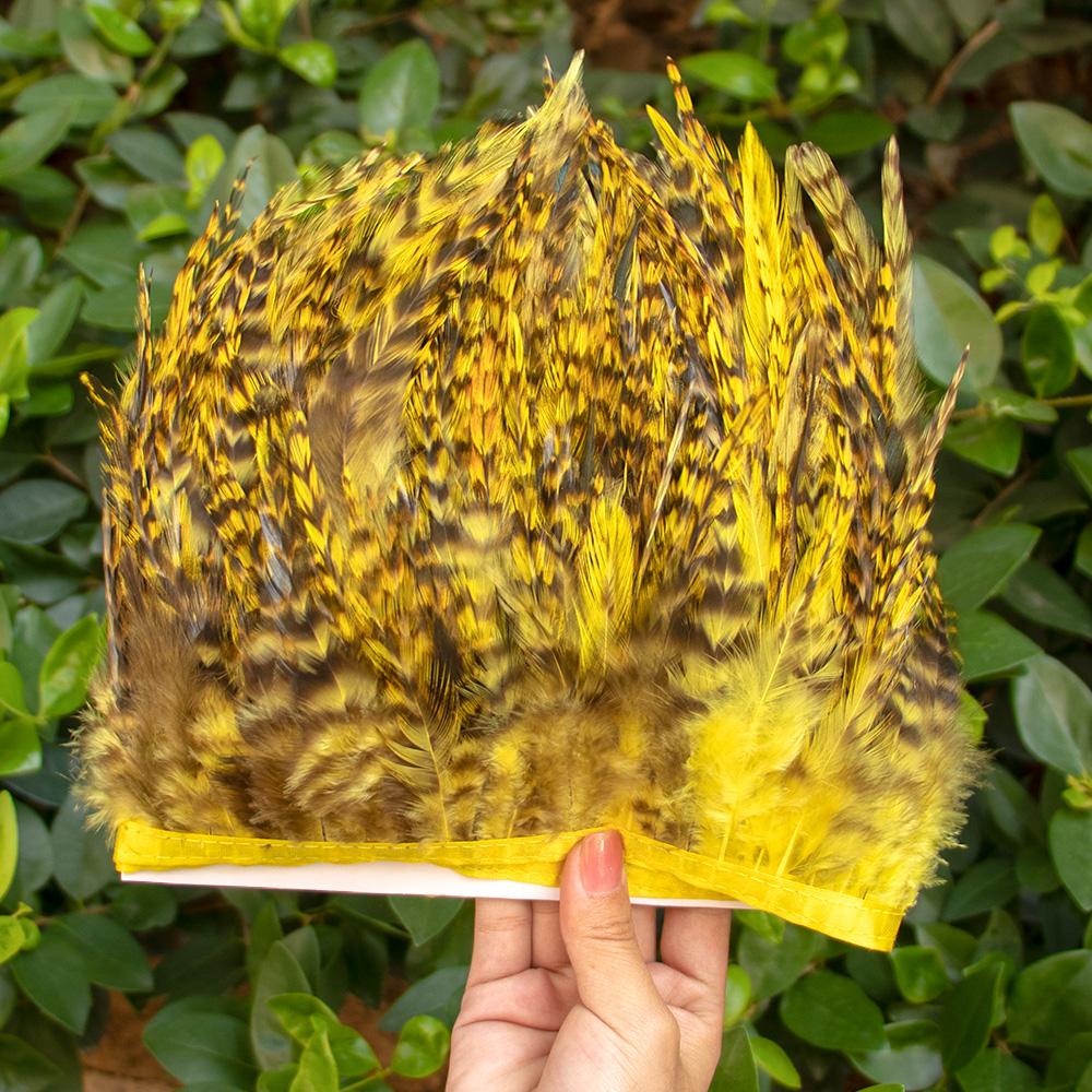 Перья1Метр Окрашенные Петушиные Куриные Перья Отделка 4-6 дюймов Натуральные Перья Фазана для Бахромы Ленты Рукоделия DIY Шитья Одежды Платья Декор