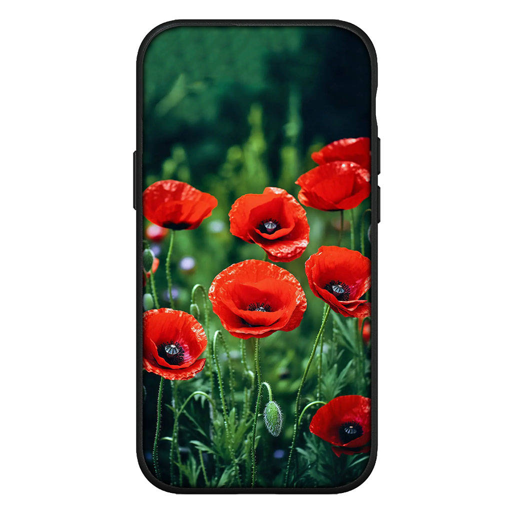 Для Samsung Galaxy S24 S23 iPhone 16 15 14 Xiaomi Redmi Note 13 12 11 10 8 Plus 9 Pro Max X XR A06 14CЧехол для телефона Flower Poppy Bloom OPPO Huawei Cover