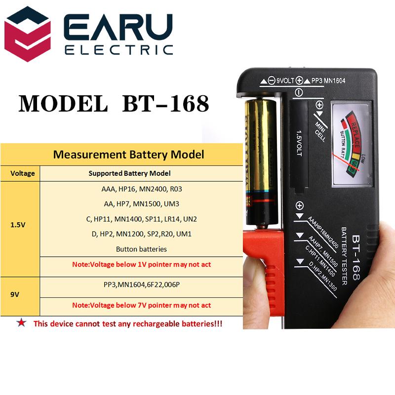 Батареи BT-168 AA/AAA/C/D/9 В/1,5 В, универсальный таблеточный аккумулятор, измеритель с цветовой кодировкой, индикатор напряжения, тестер, проверка мощности BT168