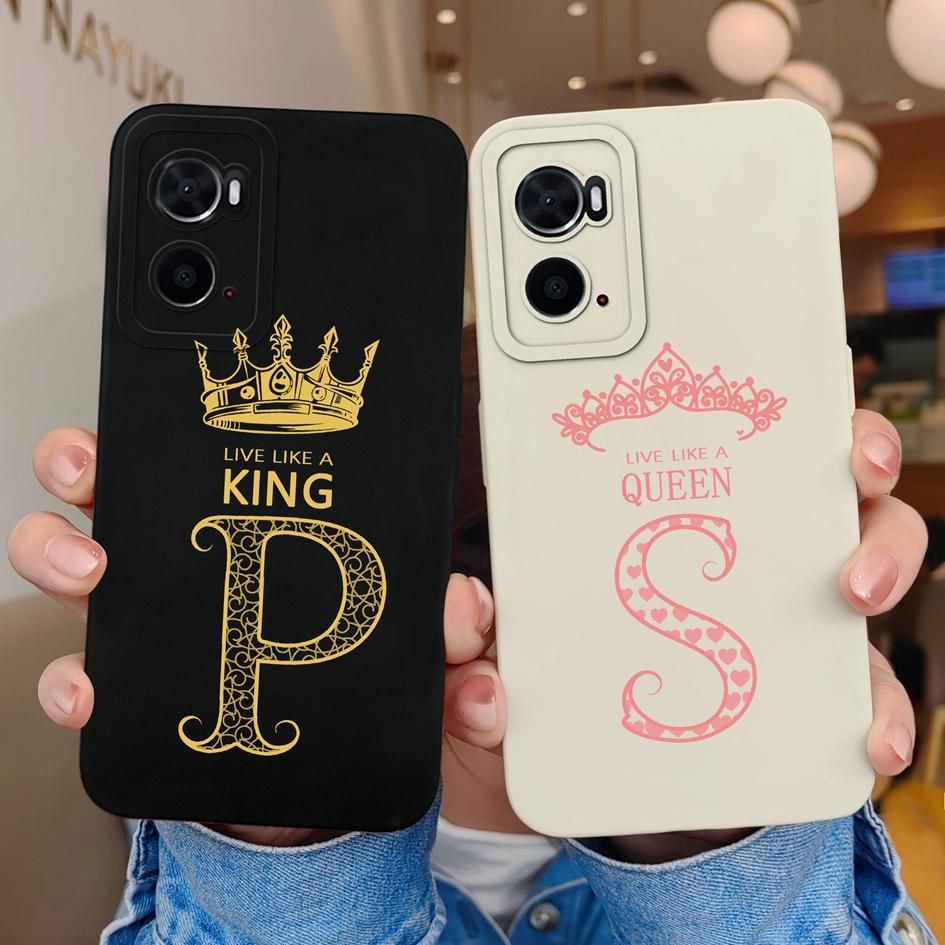 Для OPPO A96 4G 5G A7N A8 A9X A93S A94 A95 Чехол Роскошная Корона Противоударная Защитная пленка для экрана Матовые буквы Мягкий жидкий силикон для бампера OPPO