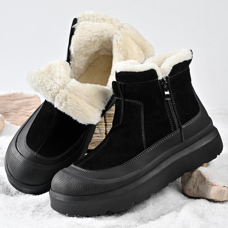 Новая мужская теплая хлопковая обувь Мужские зимние слипоны Снежные ботинки Мужские для работы Ботильоны Мужская зимняя толстая подошва Уличная повседневная обувь