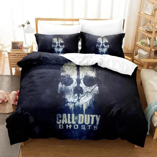 Постельное белье Call of Duty Black Ops Комплект Пододеяльник Постельный комплект Чехол на одеяло Наволочка Одеяло Размер Queen Постельное белье COD