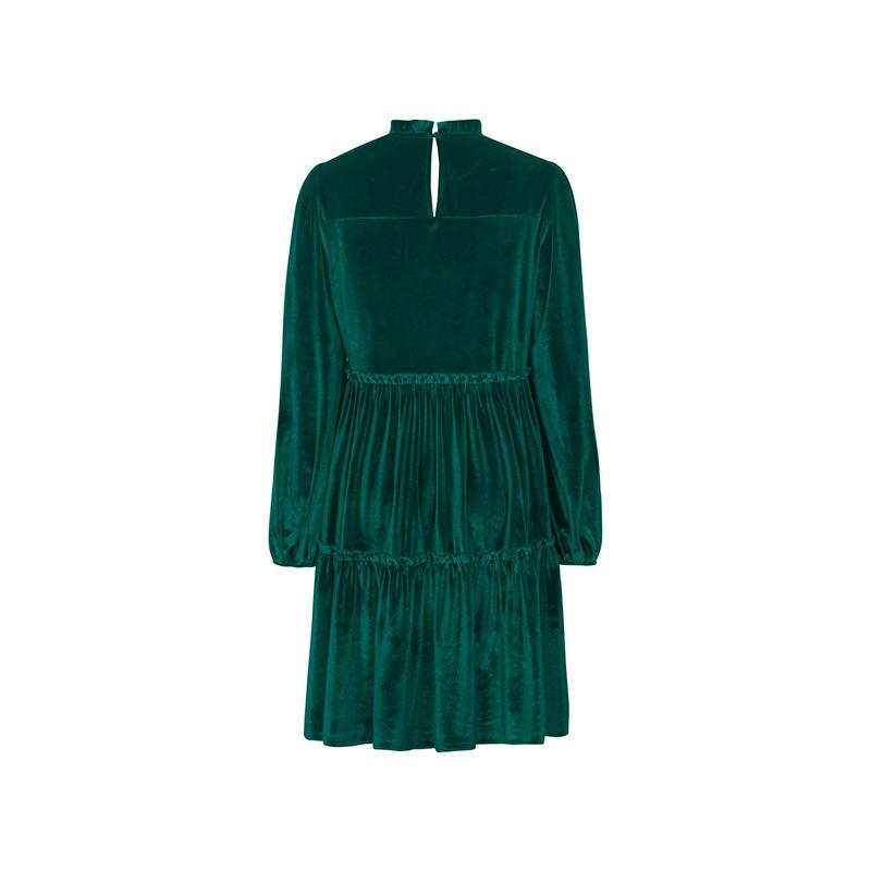 Весеннее, осеннее и зимнее женское платье, модное темпераментное элегантное зеленое платье