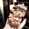 Корейская резинка для волос с жемчугом и кристаллами ДунДэмун: Элегантный и свежий аксессуар для волос в стиле мори-гёрл