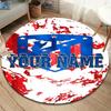American Pride Shield Custom Name Round Area Rug Carpet Rug For Living Room Bedroom Sofa Playroom Decor Nonslip Floor Mat