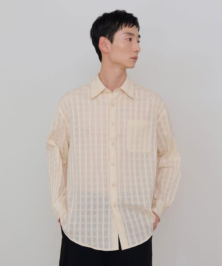 SIECLE Jacquard Check Shirt (Ivory)