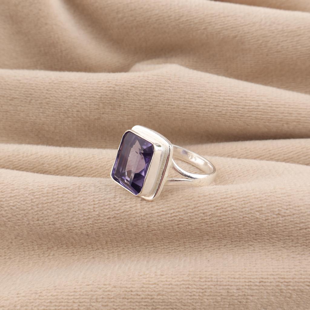 Редкий драгоценный камень иолит серебро 925 пробы ручная работа стильное обручальное кольцо для женщин RR-79-1