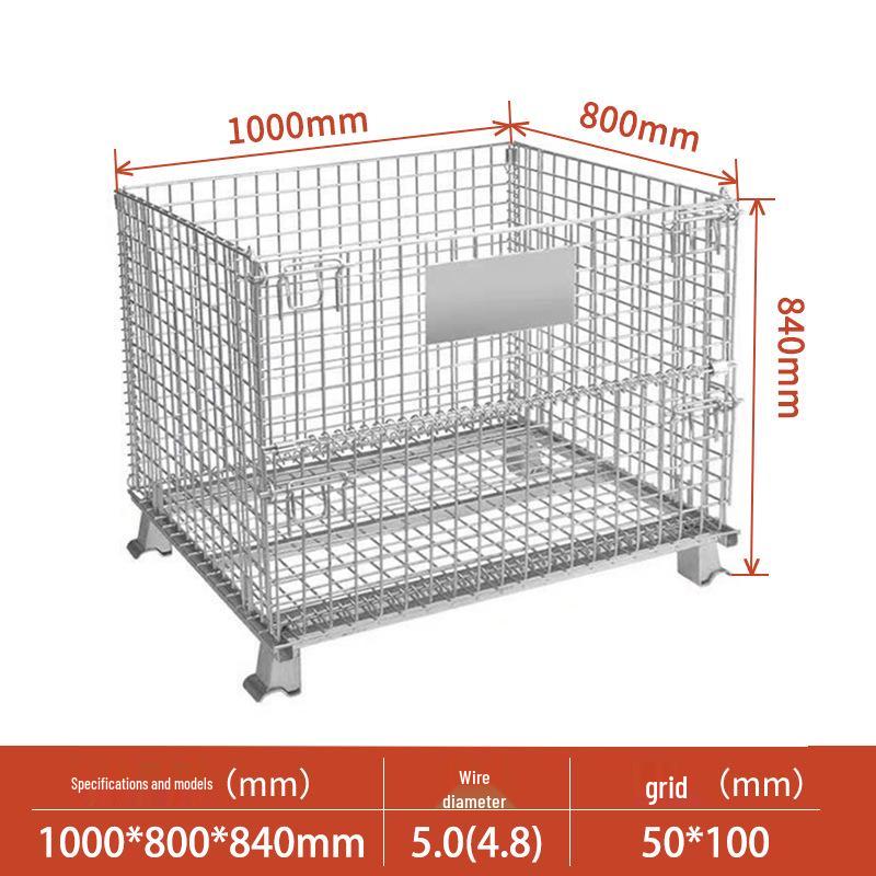 Movable Foldable Metal Storage Cage for Warehouse and Workshop Logistics