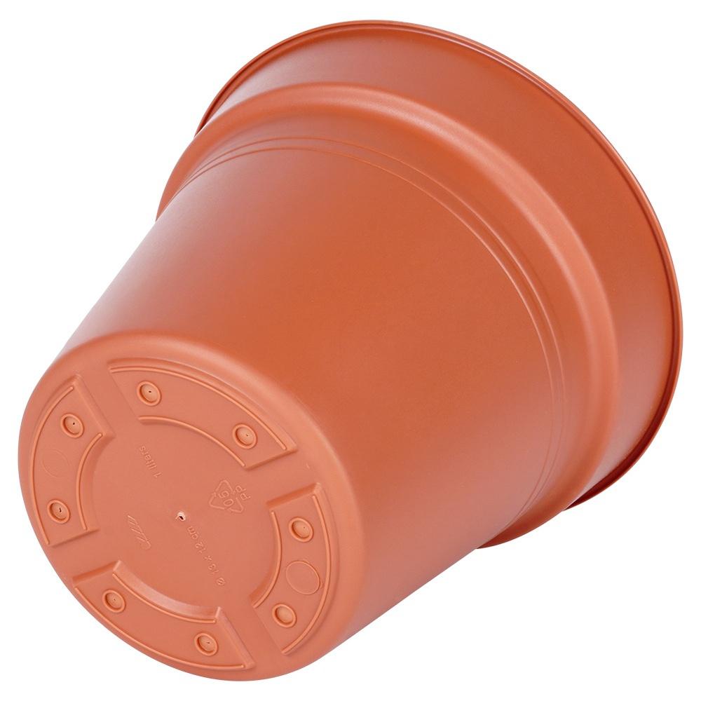 3x Doniczka Ogrodowa Plastikowa Brązowa na Rośliny Kwiatki Zioła 13x12 cm