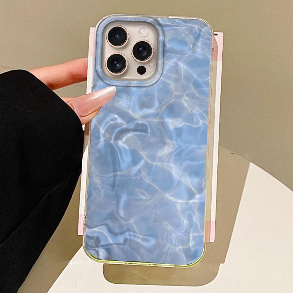 Чехол для телефона с текстурой «Водная волна», с бабочкой и цветком, для iPhone 16 15 14 7 8 Plus 13 11 12 Pro Max X XS XR SE 2022 2020 16e