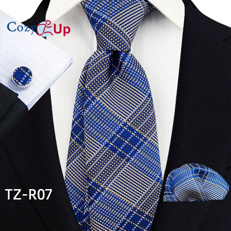 Cozy Up Набор из трех предметов, модный деловой мужской галстук с узором пейсли, включает в себя галстук, запонки, носовой платок