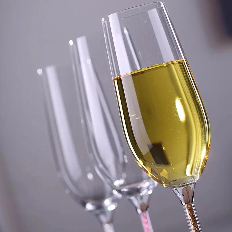 Набор свадебных бокалов из 2 шт., европейский стиль, алмазные бокалы для вина, боросиликатное стекло, бокал для шампанского, подарки на день Святого Валентина, 260 мл