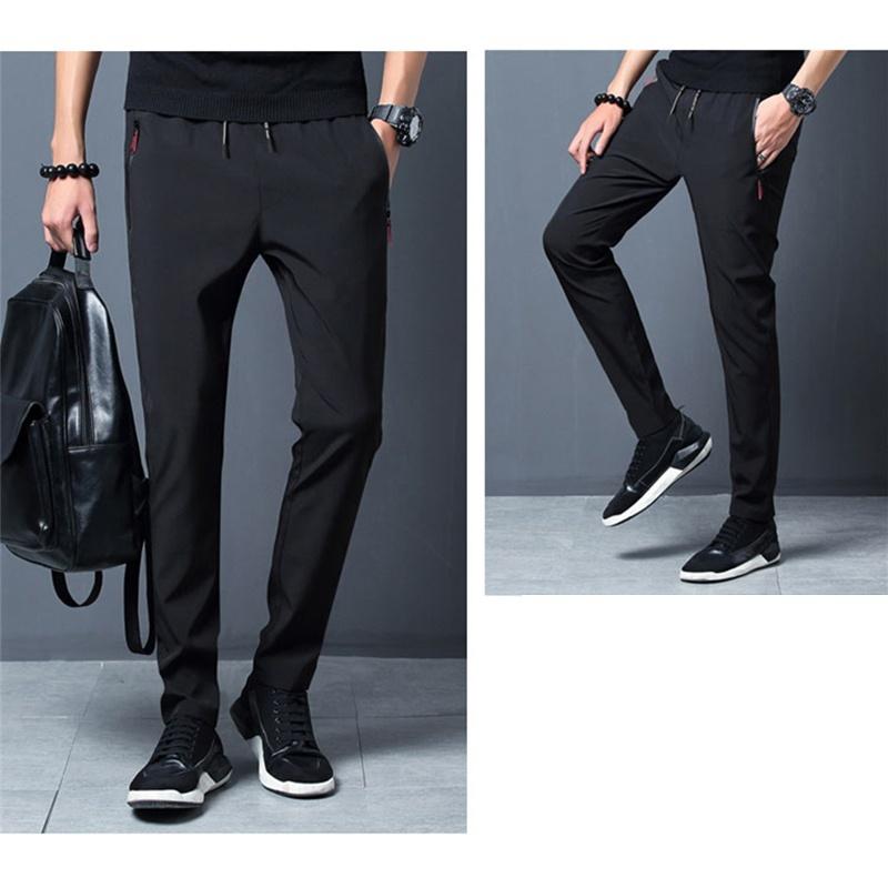 Мужские брюки размера плюс 5XL, повседневные быстросохнущие спортивные штаны для фитнеса, дышащие тонкие эластичные брюки, мужские брюки