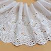 1Y 20CM Wide White Cotton Embroidery Lace Fabric DIY Trims Warp Knitting Sewing Accessories