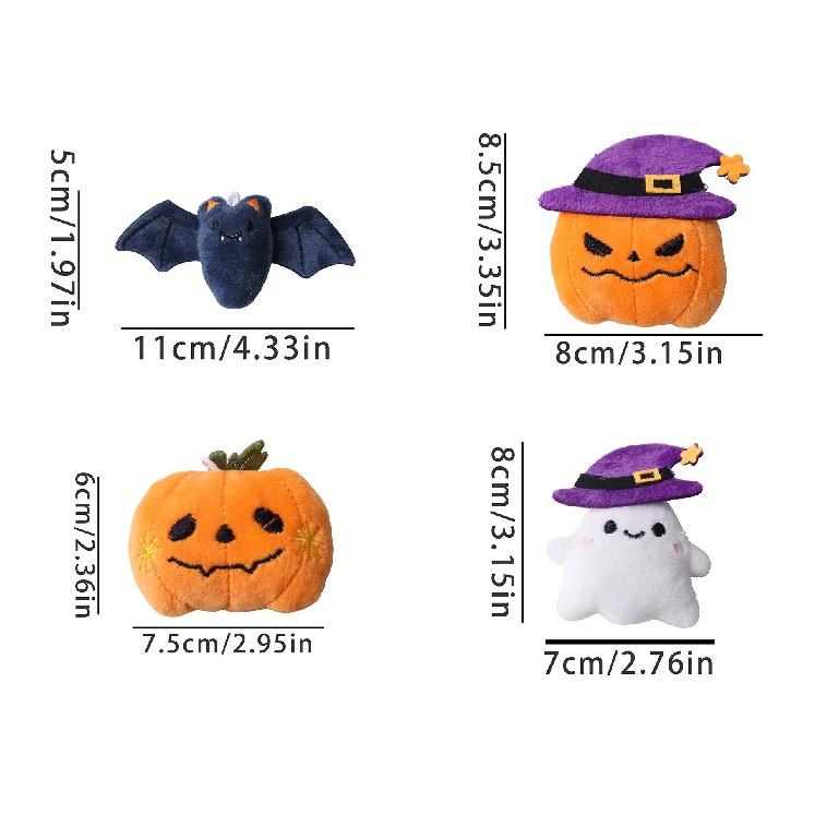 Pet Halloween Gift Three Dimensional Bat Ghost Pumpkin Fun Styling Bite Toy Self Fun Soothing Cat Plush Toy Soft and Comfortable
