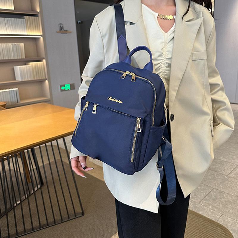 1PC Women Fashion Casual Daypacks Large Capacity Solid Color Backpacks Travel Double Shoulder Bag