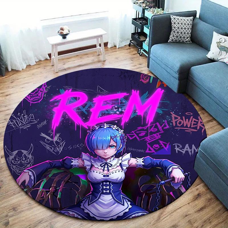Re Zero Круглый ковер Ковер для гостиной спальни дивана игровой комнаты Декор Нескользящий коврик для пола