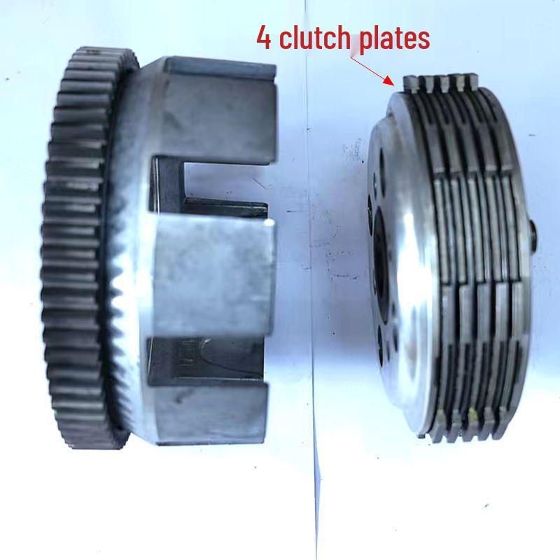 CG125/CG150 Motorcycle Clutch Basket Assembly with 4 Studs & 5 Clutch Plates
