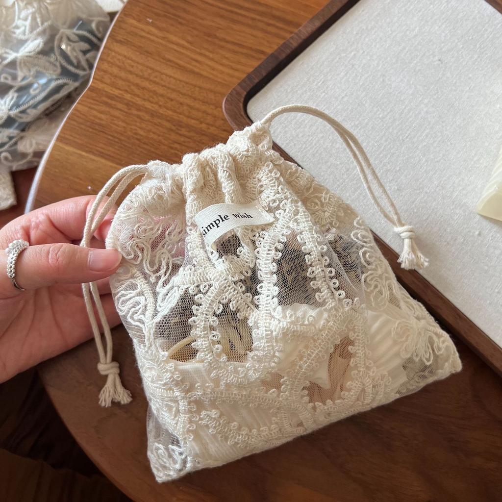 Mesh Large Capacity Drawstring Bag Portable Toiletry Cosmetic Travel Hand Carry Storage Pouch