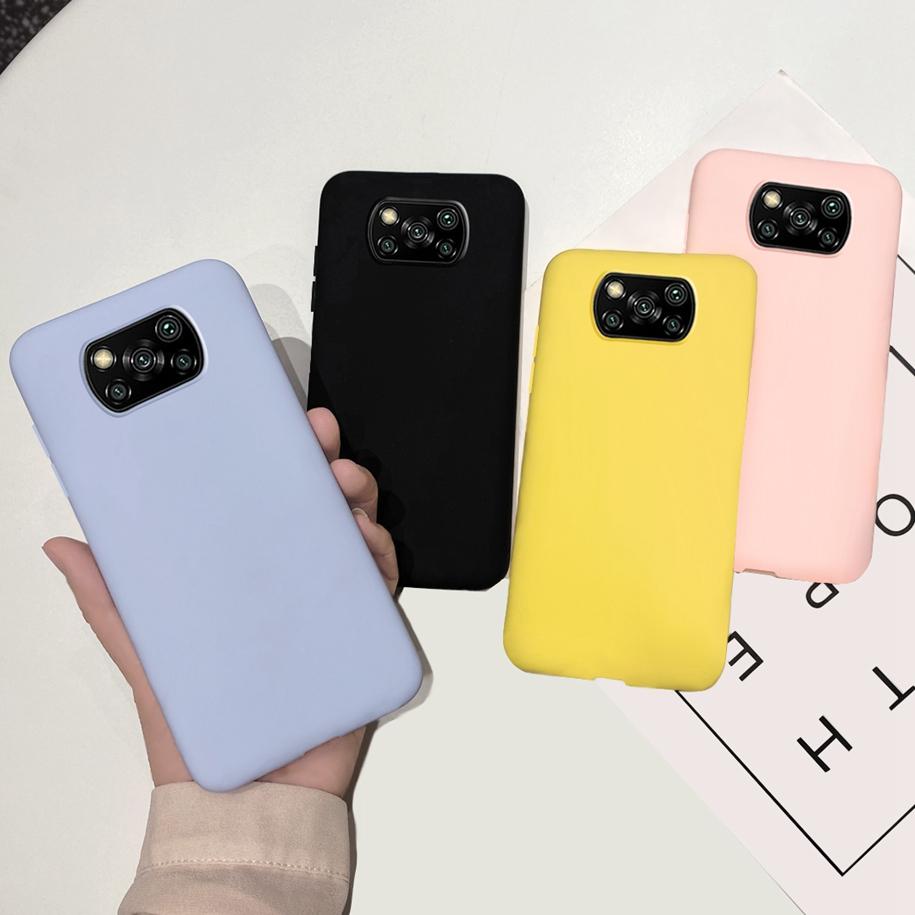 Для Xiaomi Poco X3 Pro Чехол Мягкий Матовый Жидкий Силиконовый Противоударный Бампер Чехлы для Телефонов Для Poco X3 NFC PocoX3 Candy Color Fundas