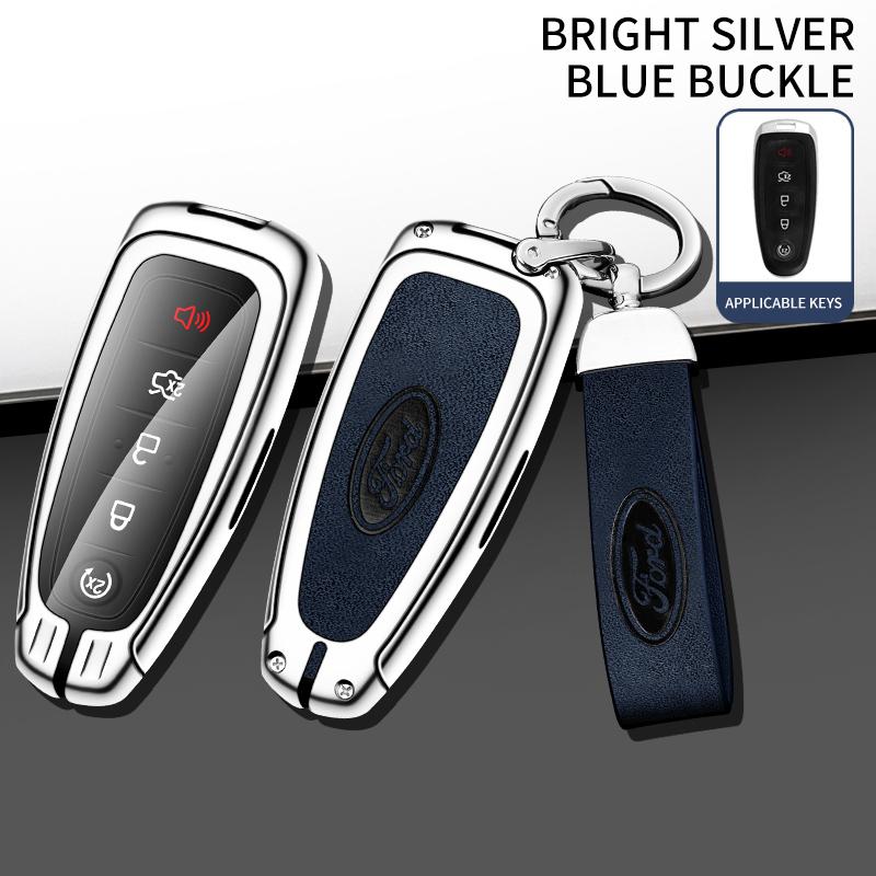 Zinc alloy Car Key Fob Case Cover Protect Shell For Ford Escape Focus C Max Kuga Edge Explorer Taurus Keychain Accessories  zz1