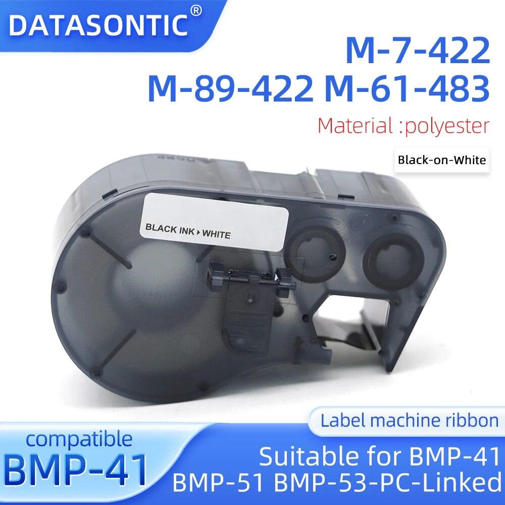 Совместимая лента для этикеток M-7-422 M-89-422 M-61-483 BMP-41 BMP-51 BMP-53-ПК-лента для принтера Полиэстеровая лента для этикеток 12,7 мм38.1