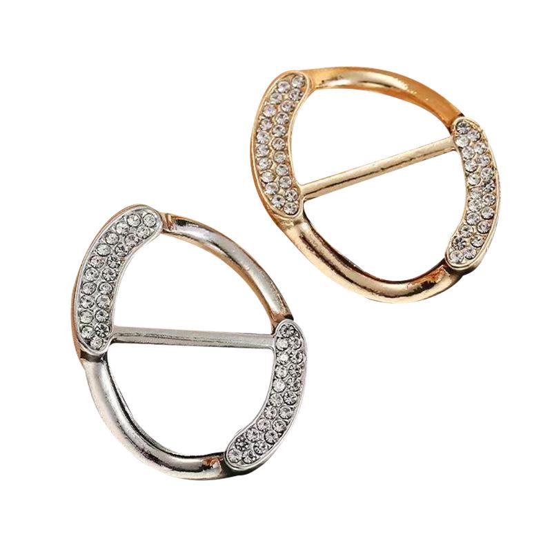 Декоративная пряжка-узел с жемчугом и бриллиантами для подола футболки и шарфов