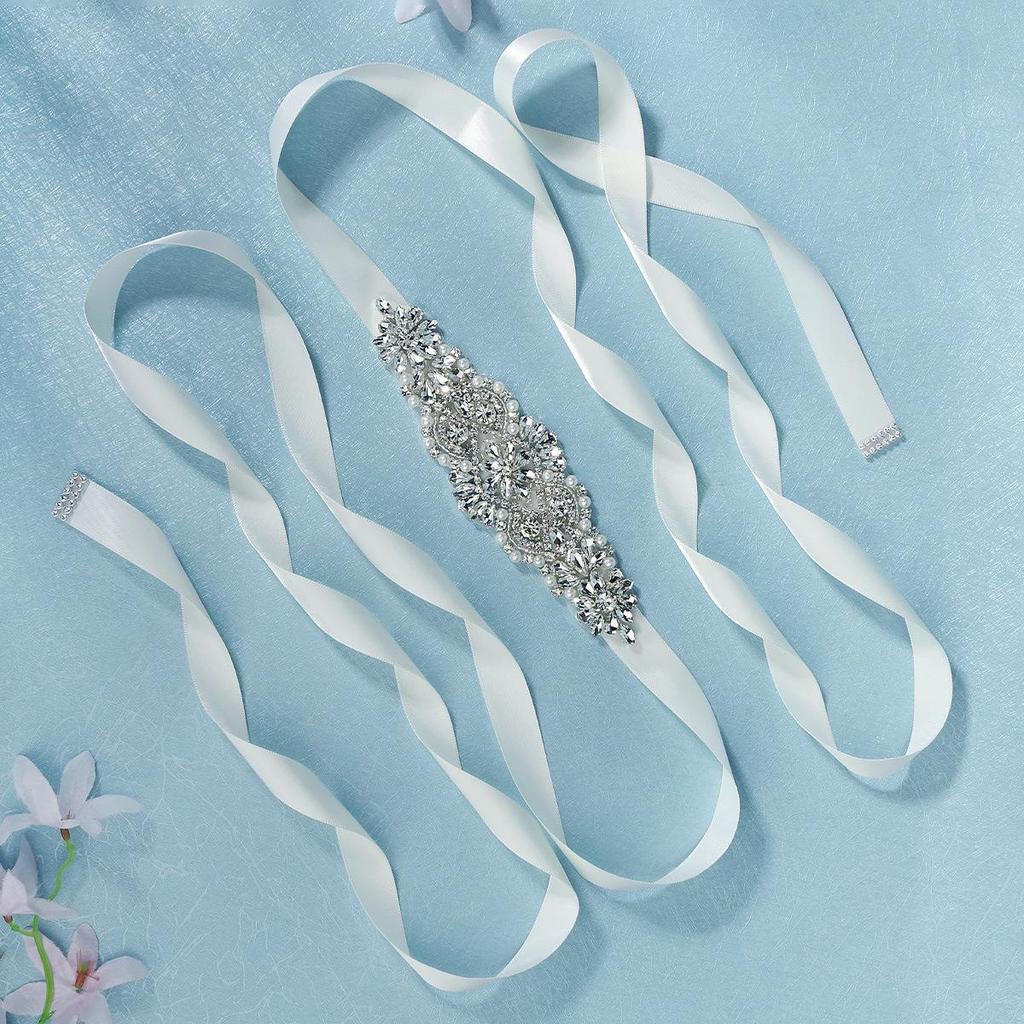 Пояс ручной работы из бисера и стразов - Винтажный жемчужный пояс для свадебных платьев