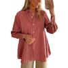 Women's Solid Simple Shirt Casual Button Cardigan Shirt Top
