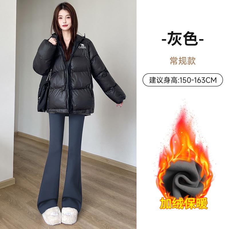 Флисовые брюки-акула с высокой талией, узкие леггинсы, женские черные зимние для улицы, для йоги, брюки Барби, микро-клеш, широкие брюки