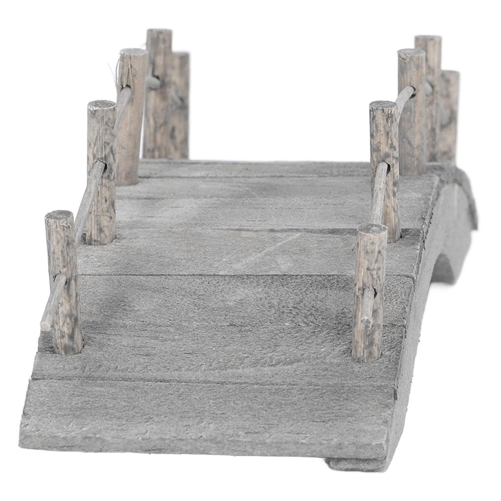Mini Wooden Arch Bridge 1:12 Dollhouse Arc Bridge Miniature Landscaping Ornaments with Railings
