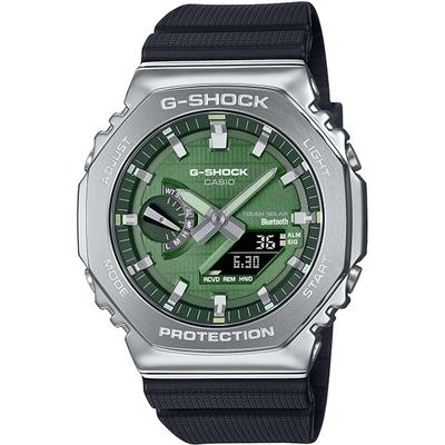 Мужские часы G-SHOCK GBM-2100A-1A3JF [модель G-SHOCK с металлическим покрытием] круглые черные цифровые аналоговые