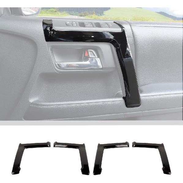 Voodonala for 4Runner Carbon Fiber Inner Door Handle Door Pull Cover Trim Cover Decoration Garnish for Toyota 4Runner Interior Accessories 2010-2025+