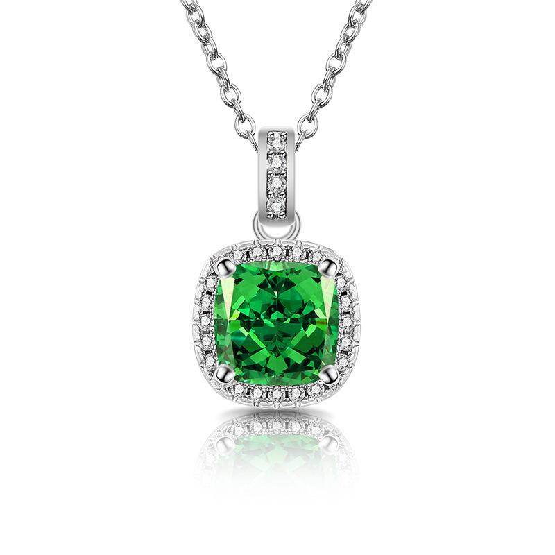 Ice Flower Cut Fat Square Princess Square Bag Zircon Pendant 925 Sterling Silver Ladies Elegant Necklace Birthday JewelryGood product