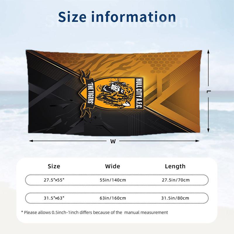 Hull FC Fashion Beach Towel Portable Soft Quick Dry Towel For Swimming Camping Holiday Use