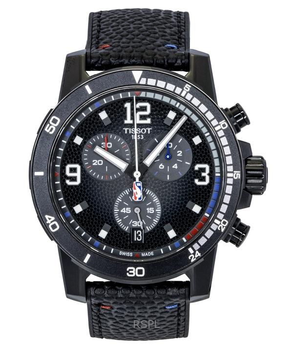 Tissot Supersport NBA Специальное издание Хронограф Кожаный ремешок Черный циферблат Кварцевые T125.617.37.067.00 Мужские часы 100M