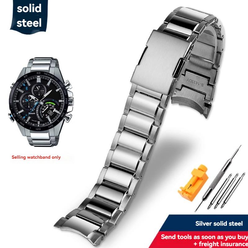 Для серии Casio EDIFICE Ремешок EQB-500 EQB-501 EQB-800 EFR-303 Цельнометаллический Изогнутый Конец Стальной Часовой Браслет Мужской 22мм Ремешок для Часов