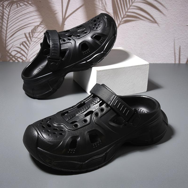 Summer New Men's Hole Shoes Platform Non-slip Wear-resistant Fashion Simple Leisure Outdoor Beach Bag Head Drag