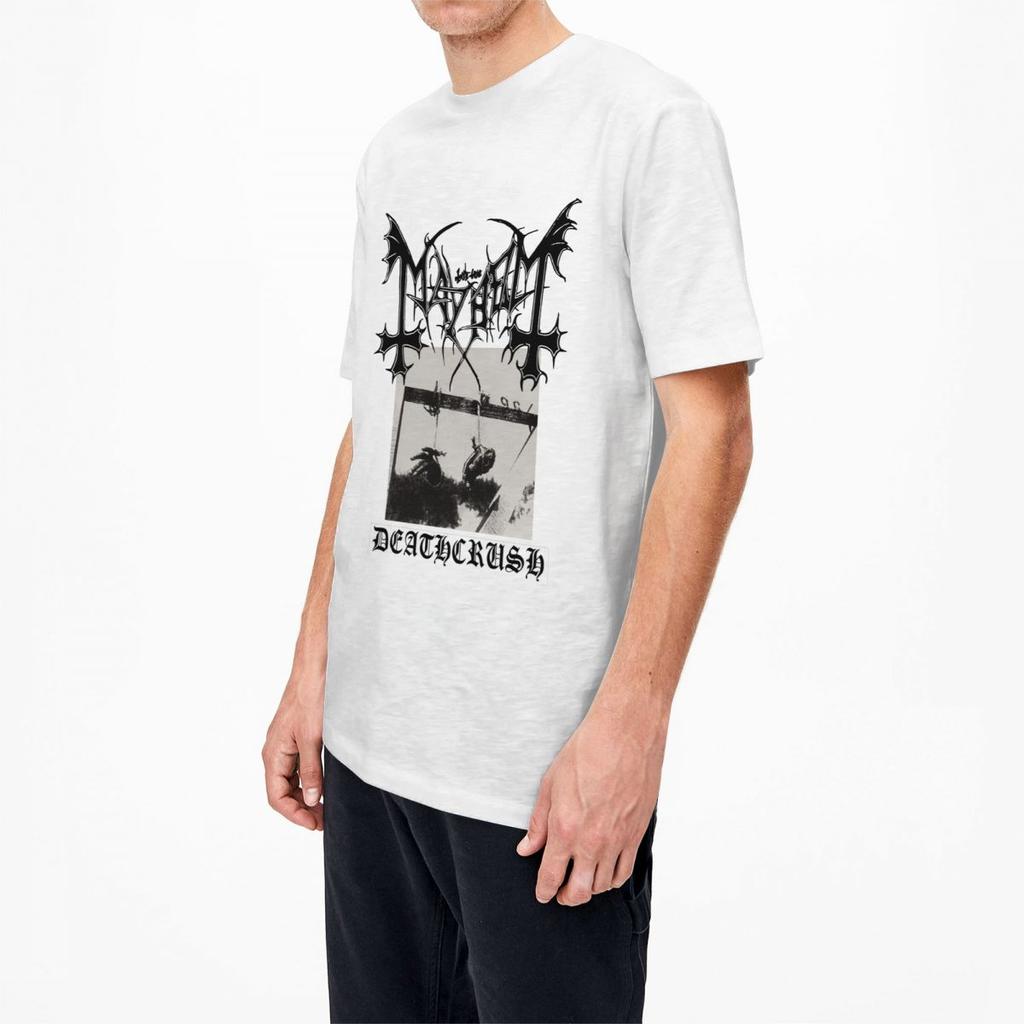 Футболка для мужчин и женщин Deathcrush Mayhem Song Merch Fun Vintage Pure Cotton Short Sleeve T Shirt O Neck Large Size T Shirt