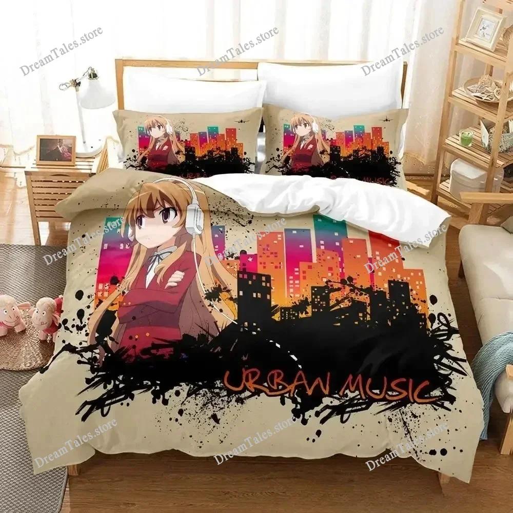 Toradora Новый комплект постельного белья Мультяшный Аниме Взрослый Детская Спальня Пододеяльник Комплекты 3D Кавайные Девочки Постельное белье Двуспальное