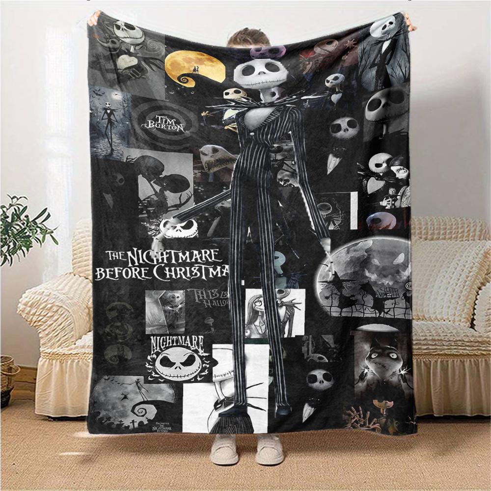 Nightmare Before Christmas Blanket Soft Throw Blanket For Home Bedroom Bed Sofa Travel Office Solid Christmas Blanket