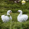 2PCS/Set Crafts Statue Micro Landscape Goose Model Swan Figurine Home Decor Miniature Animal