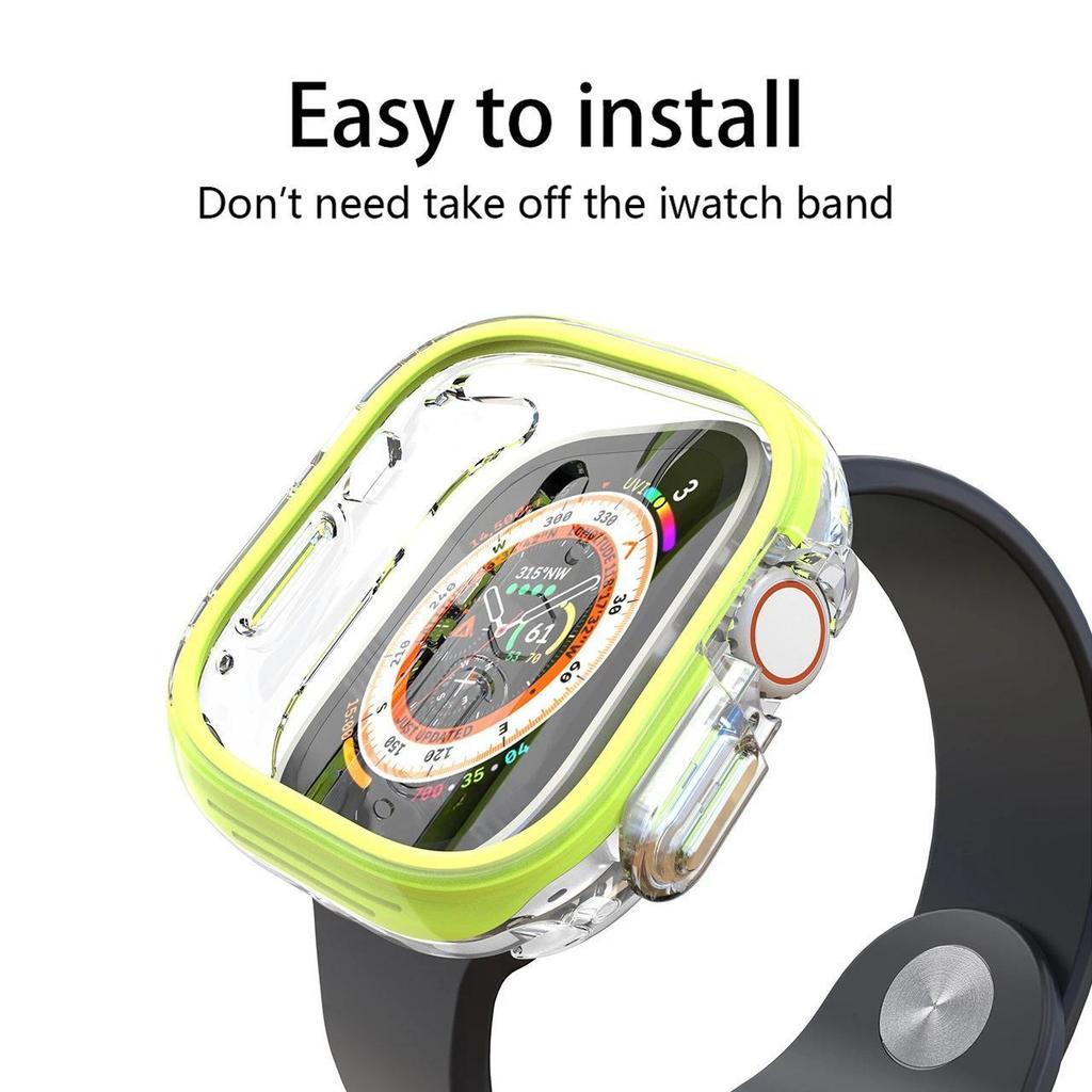 Чехол из ТПУ+ПК для Apple Watch Ultra 2 49 мм Серии 9 8 7 6 SE 5 4 45 мм 41 мм Защитная рамка-бампер Чехол для iwatch 9 6 5 4 se 44 мм