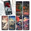 Чехол для телефона в японском стиле Арт Укиё-э для Samsung Galaxy S25 S24 Ultra S23 Plus S20 S21 FE S22 S24FE 5G Чехлы Черный Мягкая Крышка