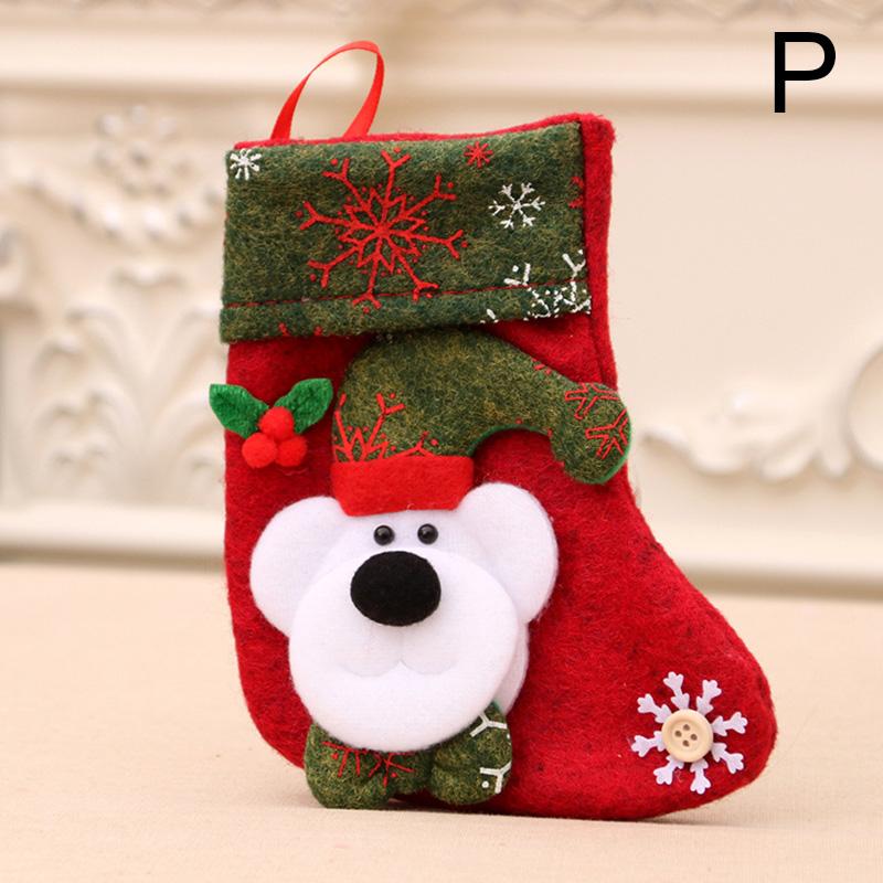 Christmas Stockings Pendant Gift Bag Party Decor Snowman Reindeer Socks Christmas Tree Decorations