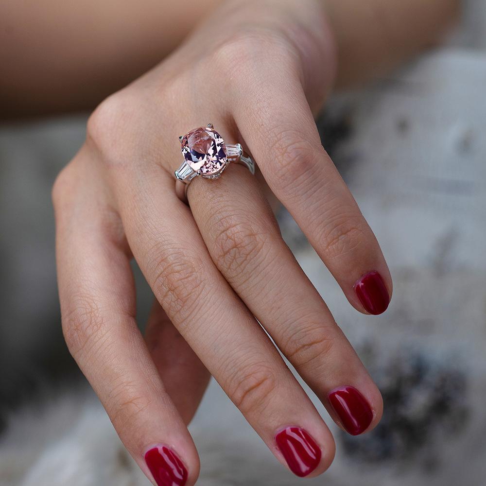 Ювелирные изделия Tancision, кольцо с искусственным драгоценным камнем, овальное простое элегантное ретро-роскошное серебряное кольцо с бриллиантом, кольцо в подарок.