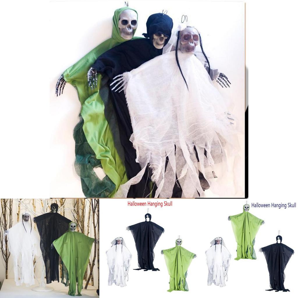 Жуткий Хэллоуинский Подвесной Призрак Череп С Реалистичным Жутким Лицом И Марлей